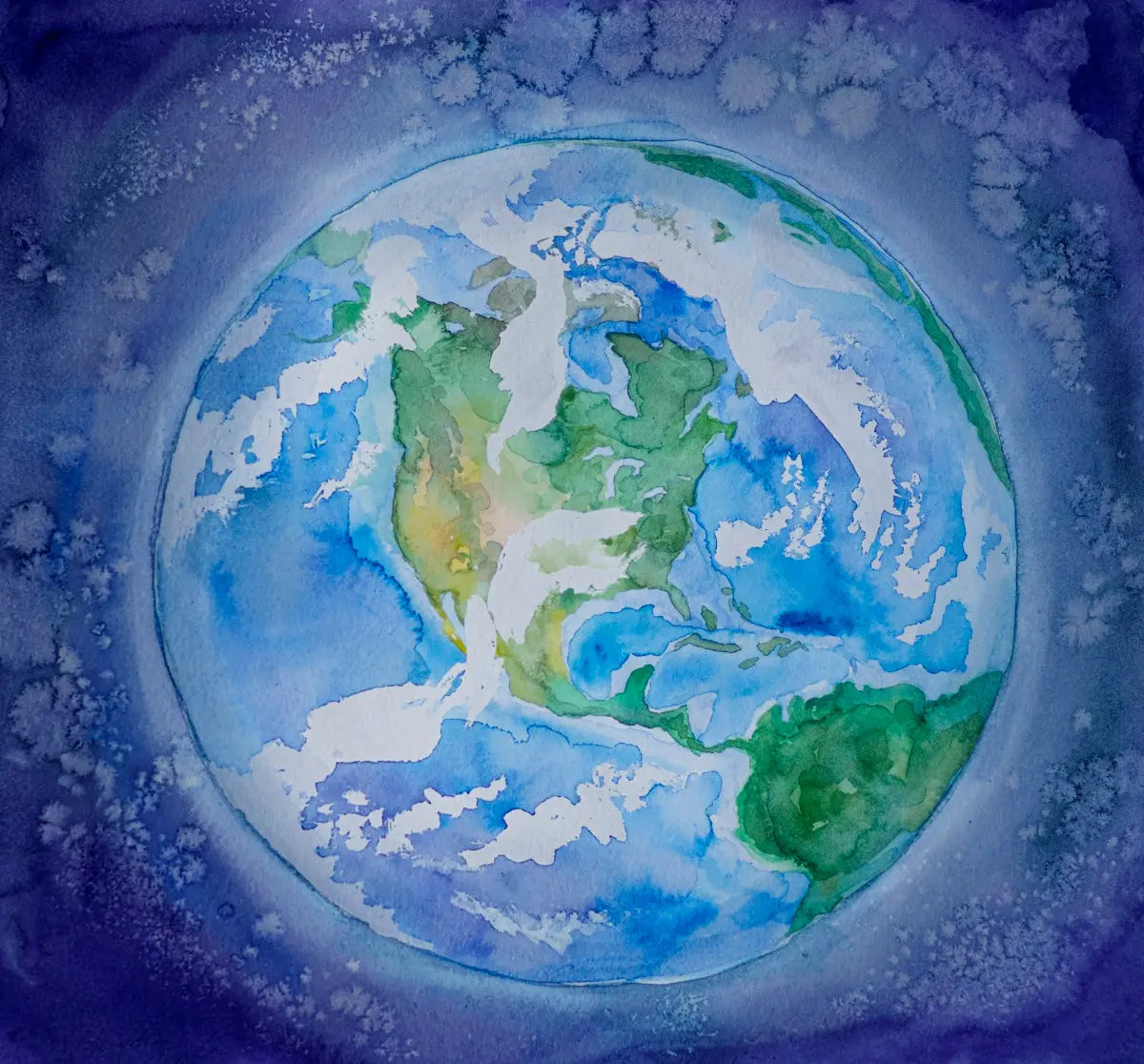 blue green and yellow abstract painting